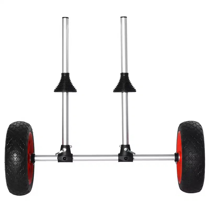 Carrello da kayak in alluminio con barra trasversale regolabile e ruote grandi