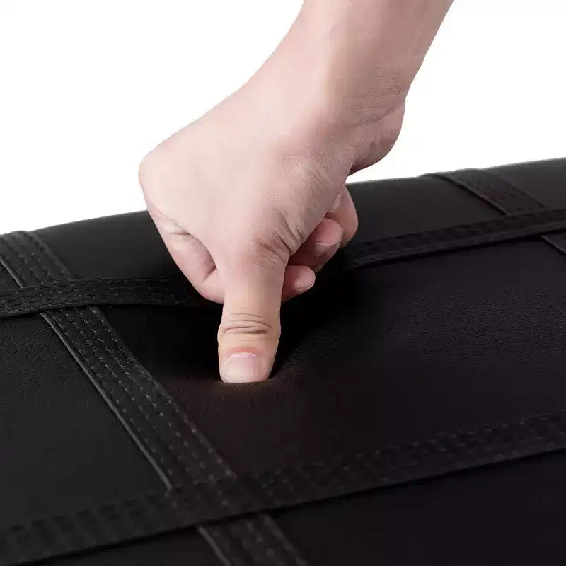 Panca da pianoforte in legno e similpelle con portaoggetti – Doppio sedile, Nera