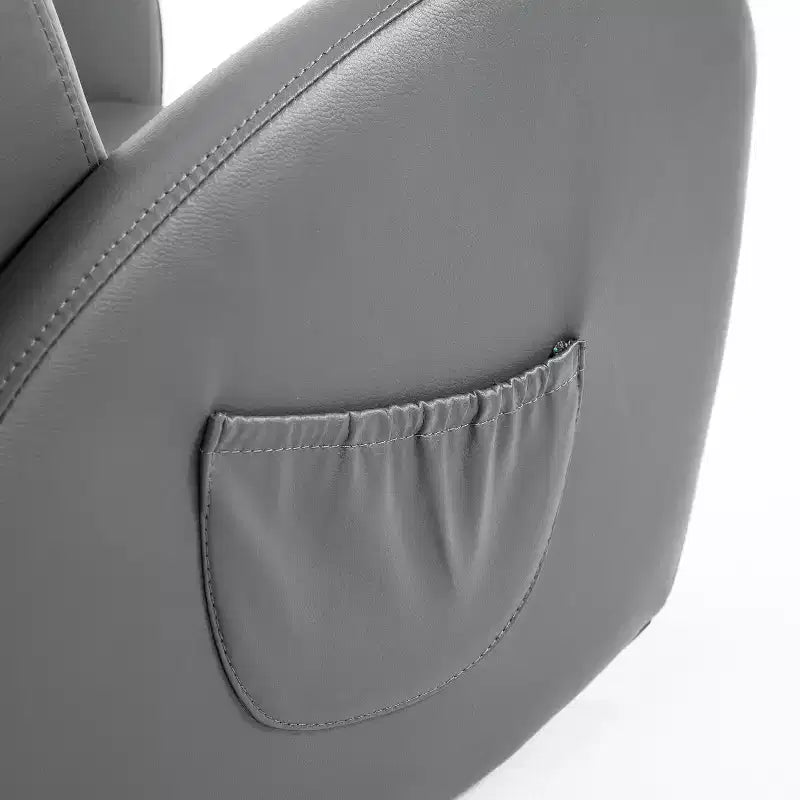 Divano Sedia a Dondolo per Bambini con Tasche Laterali, Poltroncina per Bambini in Pelle PU, Grigio