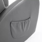 Divano Sedia a Dondolo per Bambini con Tasche Laterali, Poltroncina per Bambini in Pelle PU, Grigio