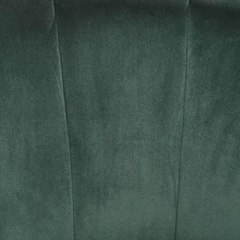 Poltrona d'accento trapuntata in velluto verde con gambe in metallo dorato