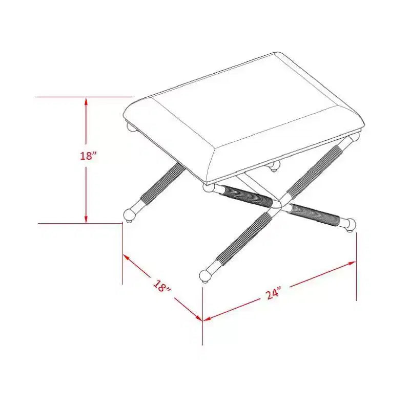 Sgabello d'accento con gambe avvolte in corda