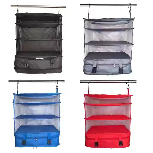 Maison Products Space Saving Travel Luggage Organizer and Packing Cube With Built In Hanging Shelves and Laundry Storage Compartment - Large