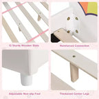 Costway Letto a Piattaforma Imbottito per Bambini, Dimensione Twin, in Legno, Motivo Unicorno