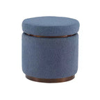Pouf Contenitore Rotondo Rivestito in Similpelle