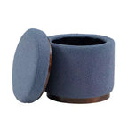 Pouf Contenitore Rotondo Rivestito in Similpelle