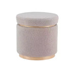 Pouf Contenitore Rotondo Rivestito in Similpelle