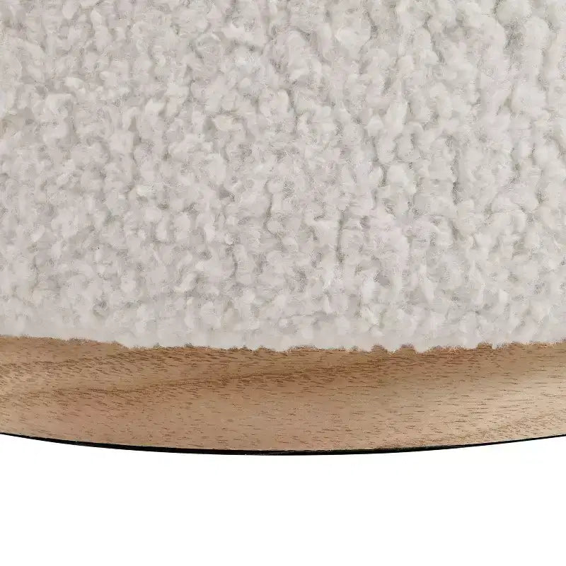 Pouf Contenitore Rotondo Rivestito in Similpelle