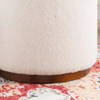 Pouf Contenitore Rotondo Rivestito in Similpelle