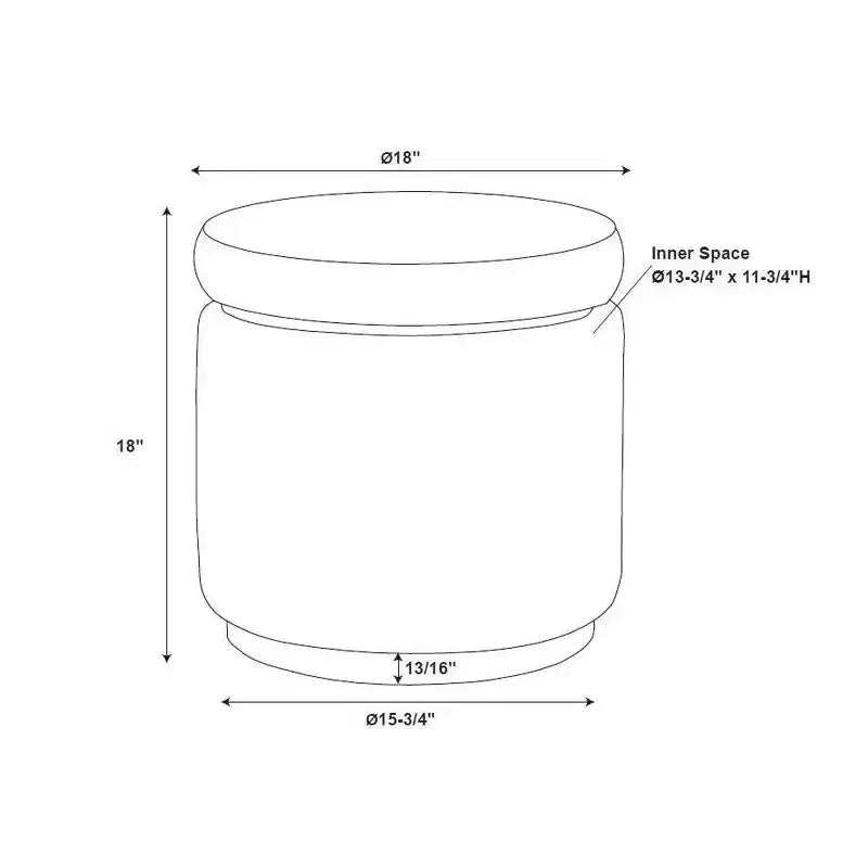 Pouf Contenitore Rotondo Rivestito in Similpelle