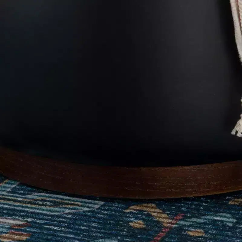 Pouf Contenitore Rotondo Rivestito in Similpelle
