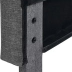 Letto a piattaforma imbottito con testiera regolabile a cuciture quadrate, Queen, Grigio scuro