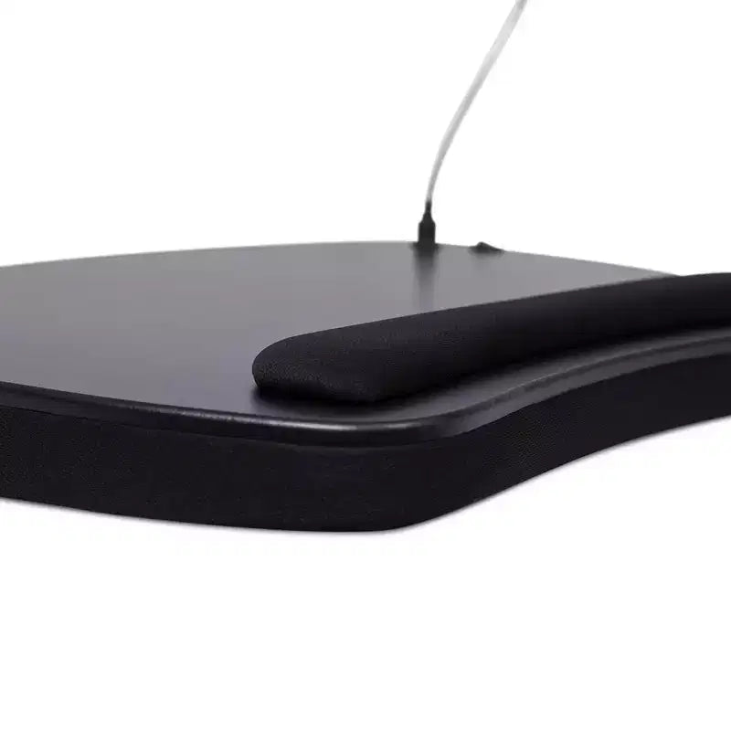 Tavolino da letto in memory foam oversize con luce USB - Adatto a laptop fino a 17 pollici - Nero opaco