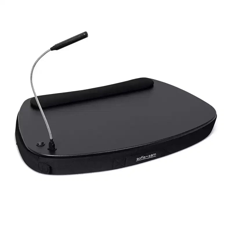Tavolino da letto in memory foam oversize con luce USB - Adatto a laptop fino a 17 pollici - Nero opaco